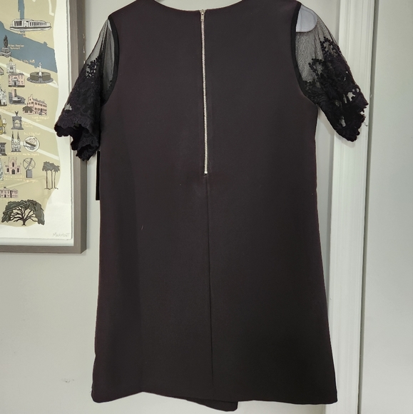 Dance a Little Black Embroidered Short Sleeve Shift Dress - Picture 4 of 6